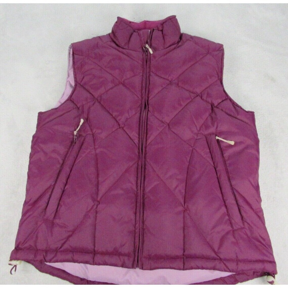 Cabelas Down Vest Women Small Purple Insulated Light Pack Quilted Puffer VTG